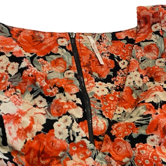 FREE PEOPLE Womens Dress Kapowski Slim Elegant Corduroy Poppy Red Size 8 - Picture 3 of 10